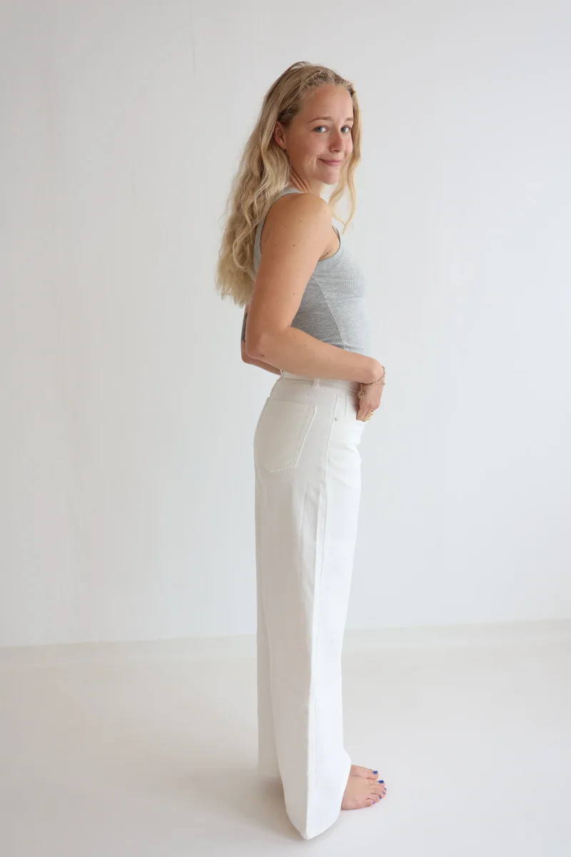 White Barrel Waistband Jeans – Bild 8