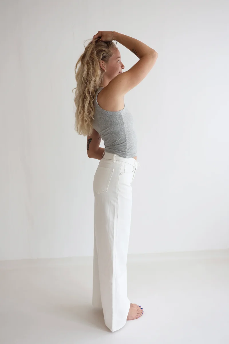 White Barrel Waistband Jeans – Bild 9