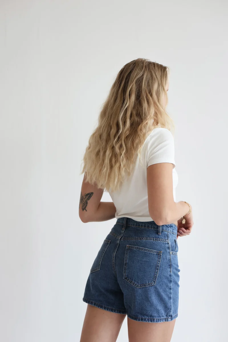 Asymmetric Denim Shorts – Bild 9