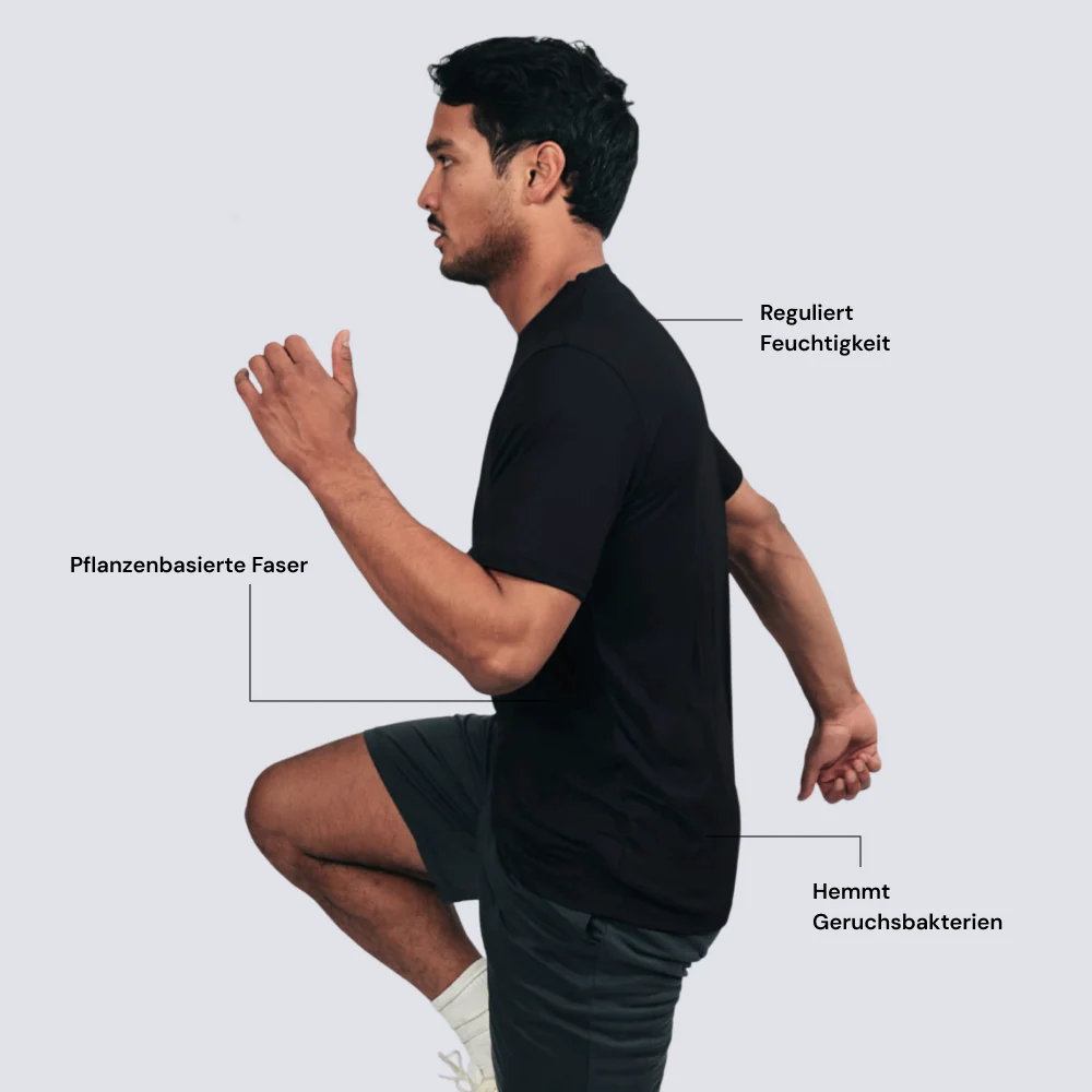 RESET I Natural Performance Tee | Black – Bild 3