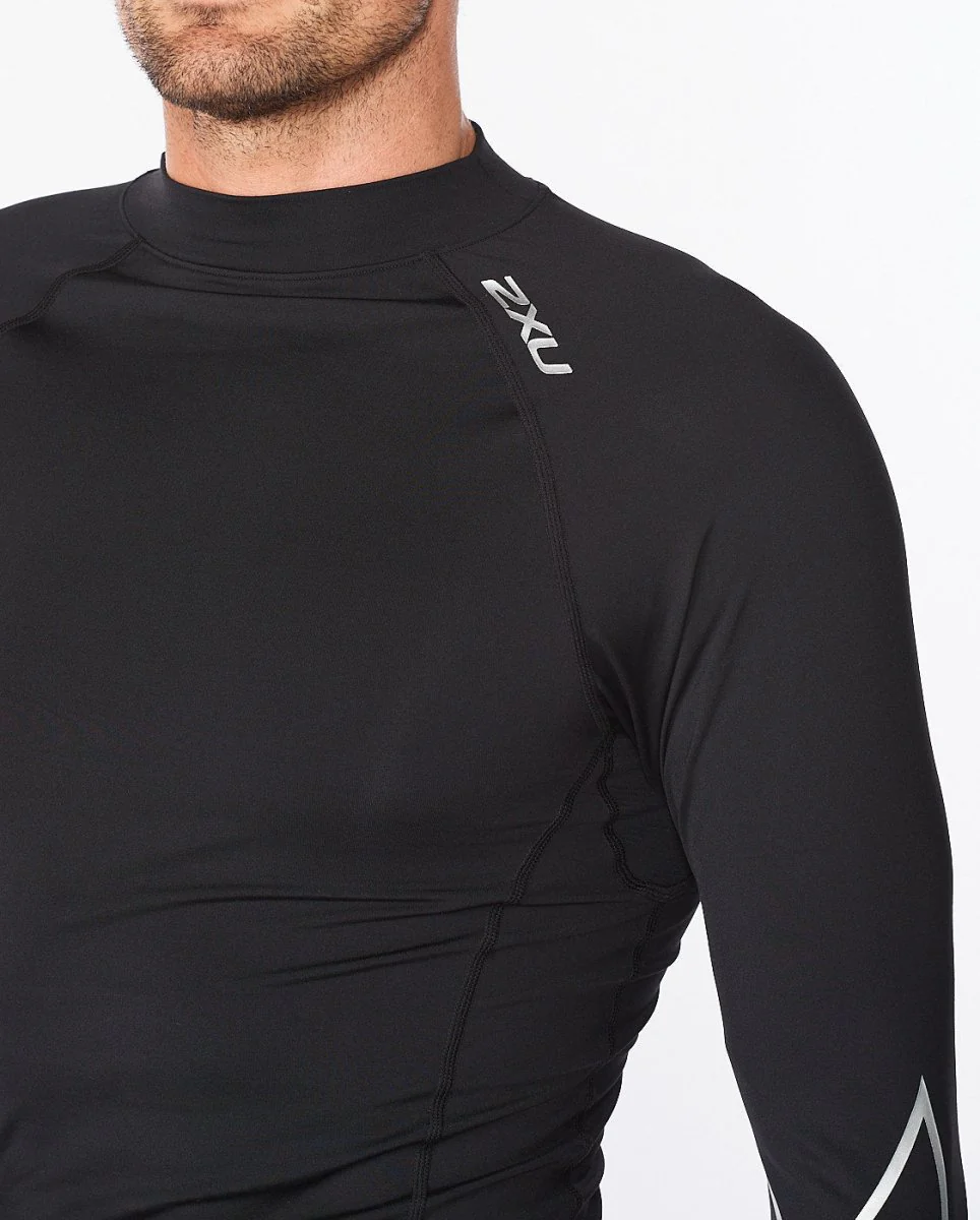 Ignition Compression Long Sleeve Herren - black/silver – Bild 4