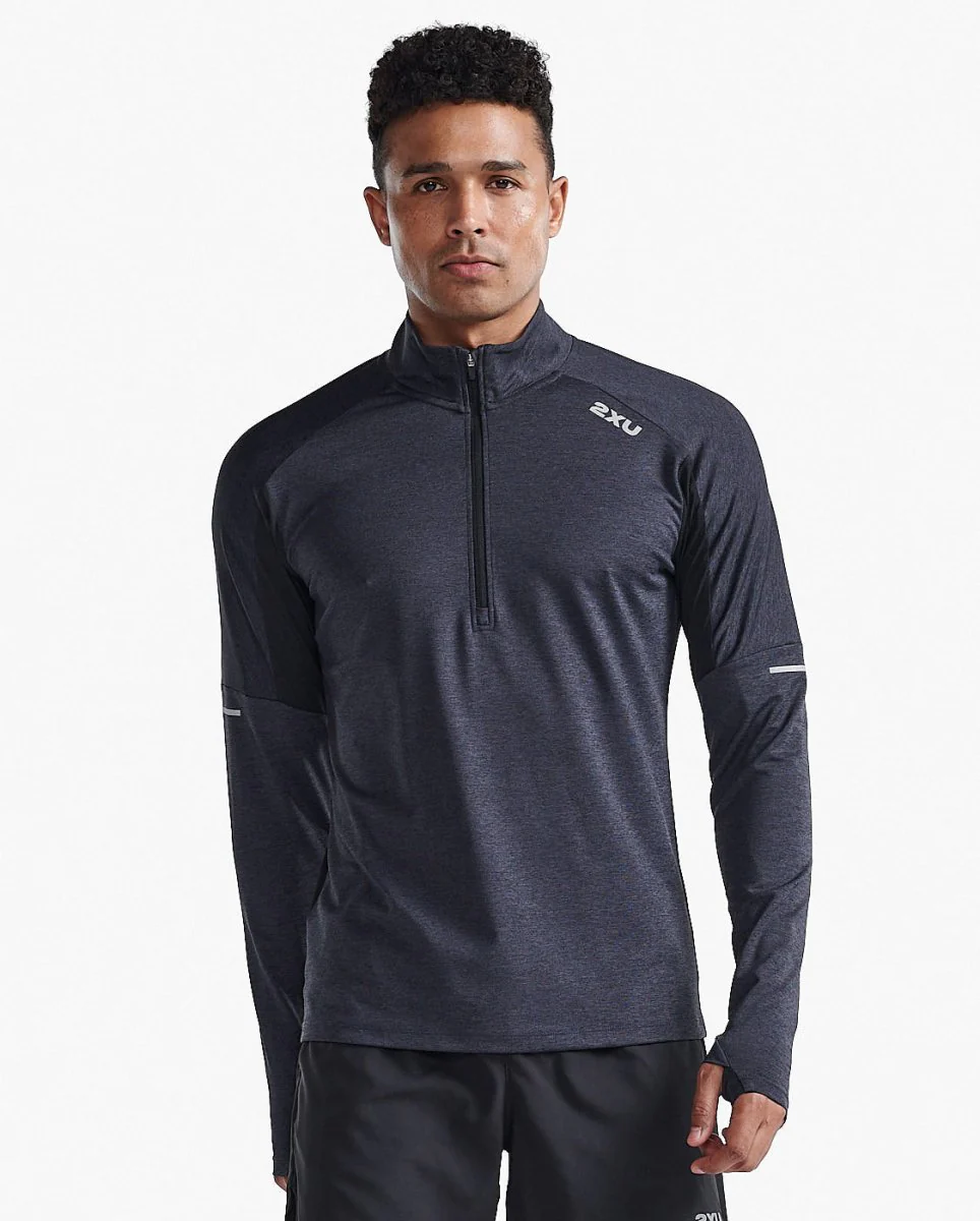 Aero 1/2 Zip Longsleeve Herren - black/silver reflective – Bild 9