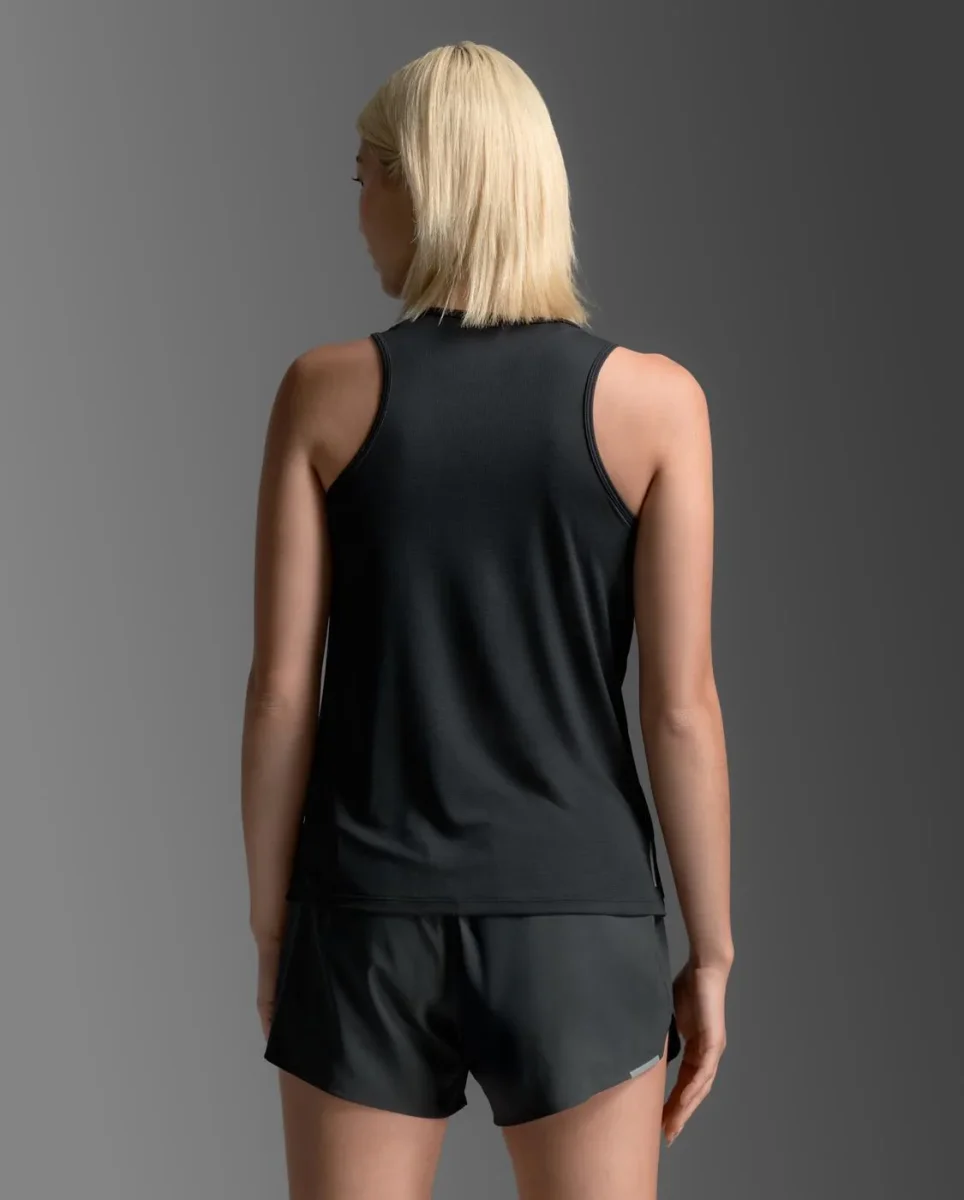 Aero Mesh Singlet Laufshirt Damen - black/silver reflective – Bild 4