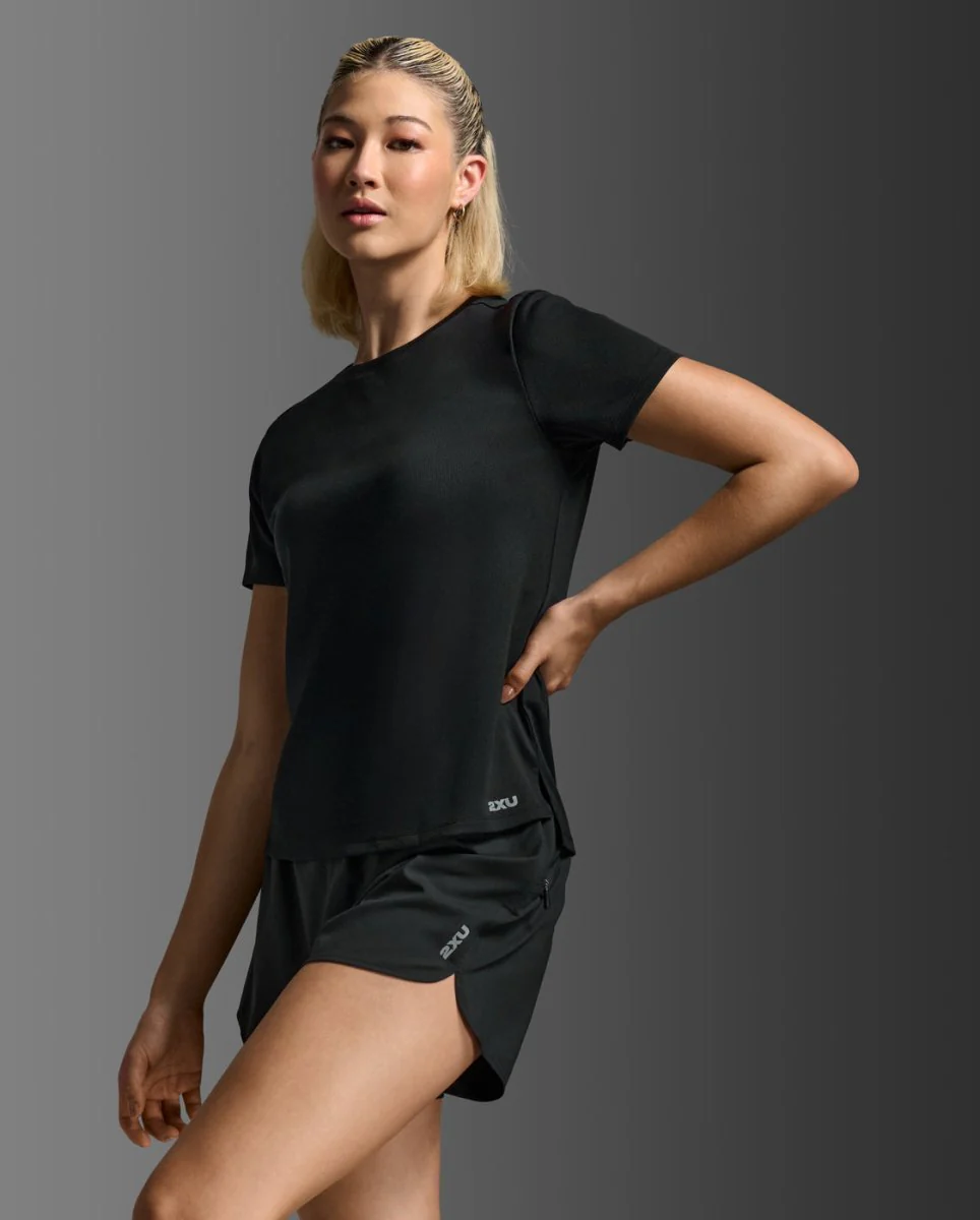 Aero Mesh Tee Laufshirt Damen - black/silver reflective – Bild 8