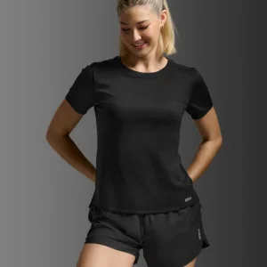 Aero Mesh Tee Laufshirt Damen - black/silver reflective